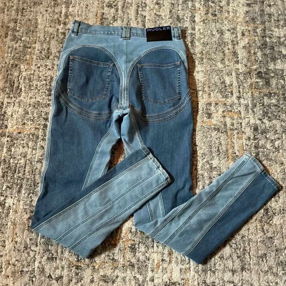 MUGLER BI MATERIAL SPIRAL JEANS! NWT! SZ 44/8 - Picture 10 of 12